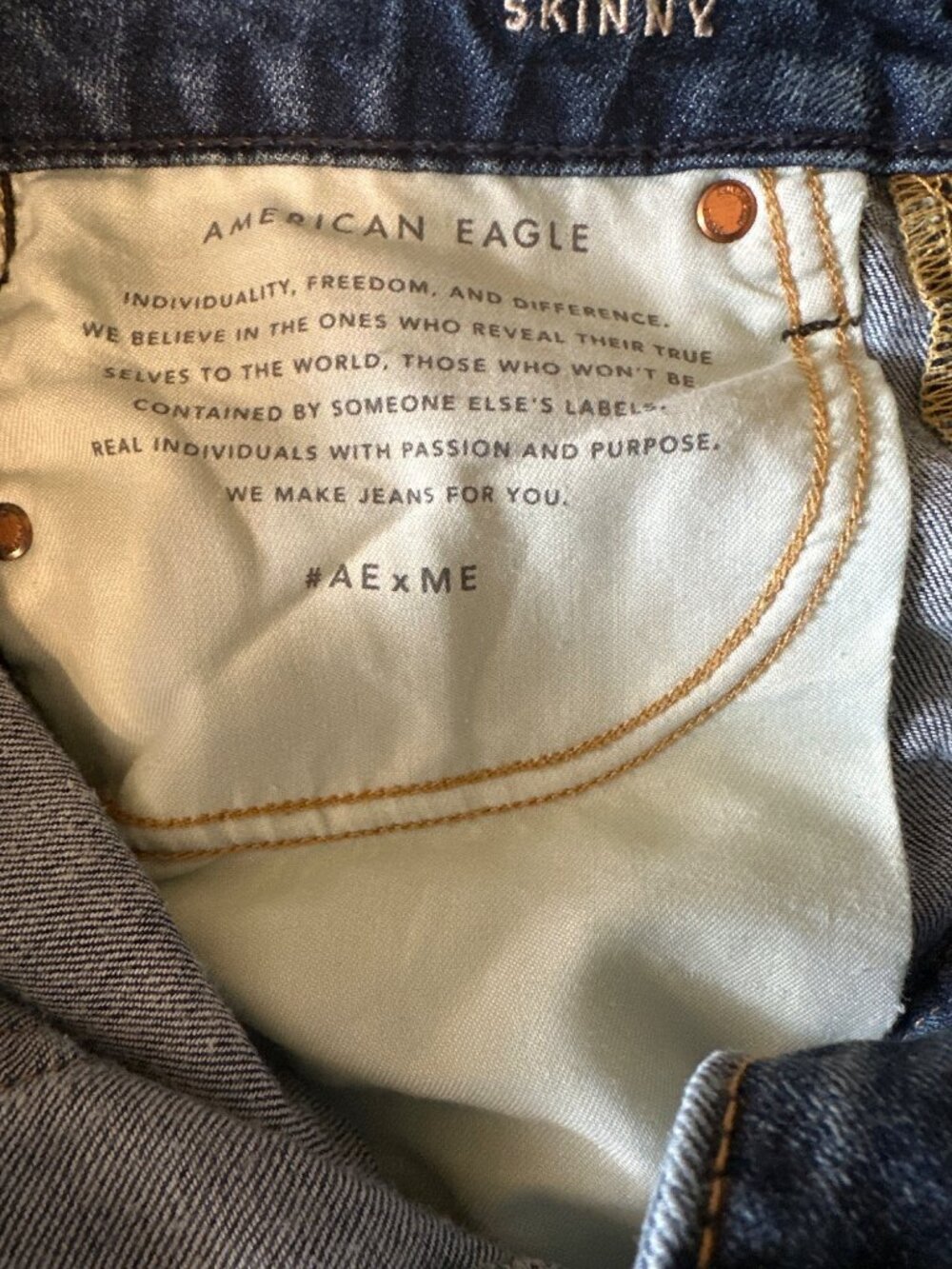 American Eagle Ne(x)t Level AirFlex Distressed Straight-Leg Jeans Blue Men’s Siz - Picture 8 of 8